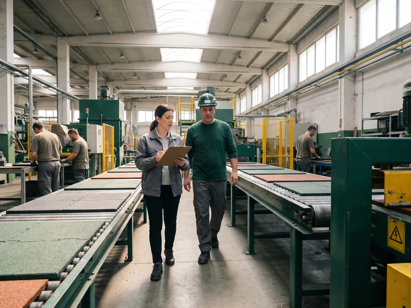 Auditor walking a partner factory production line