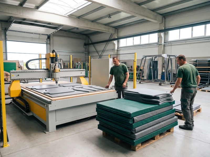HDPE panels on the CNC router and soft play padding