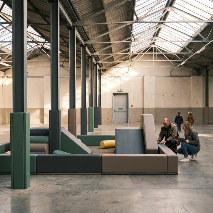 Columns and clear ceiling height in an indoor venue