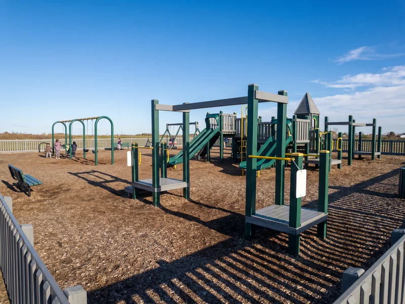 3D render of the same playground site in the buyer's theme colors