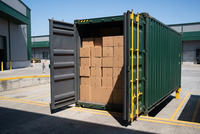 Loading photo of a container before it is sealed