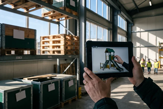 Pre-assembly video playing on a tablet