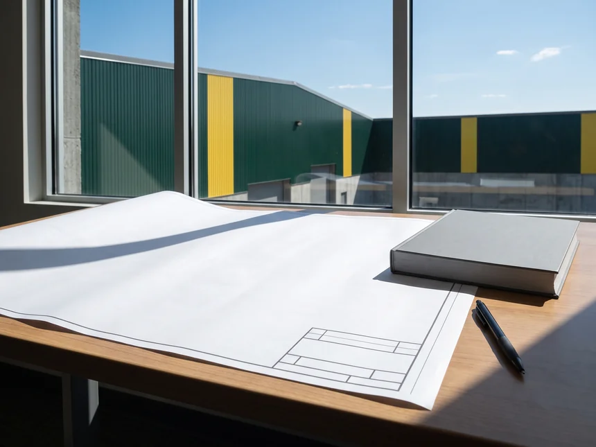 Layout drawing title block carrying a dealer's own logo