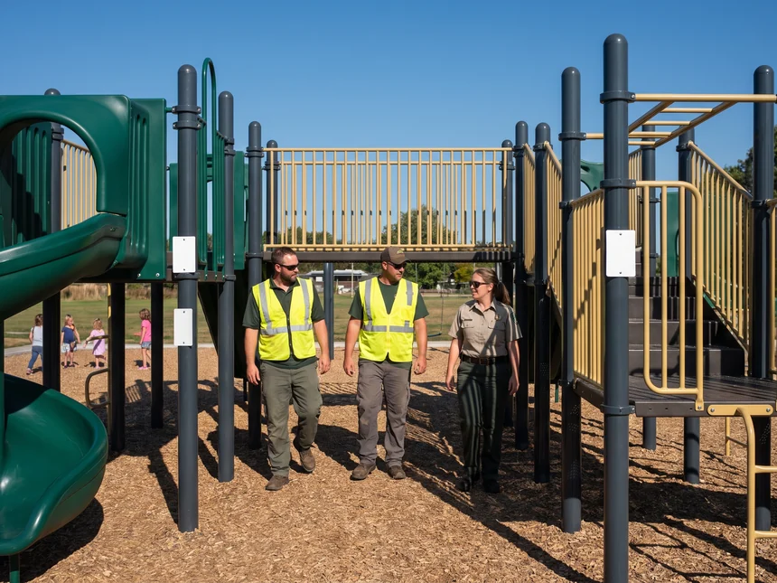 Municipal park playground handed over after installation