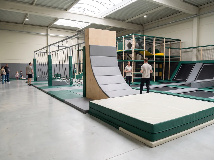Ninja course line along the floor