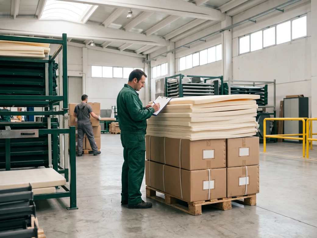 Padding packed in installation order with labels facing out