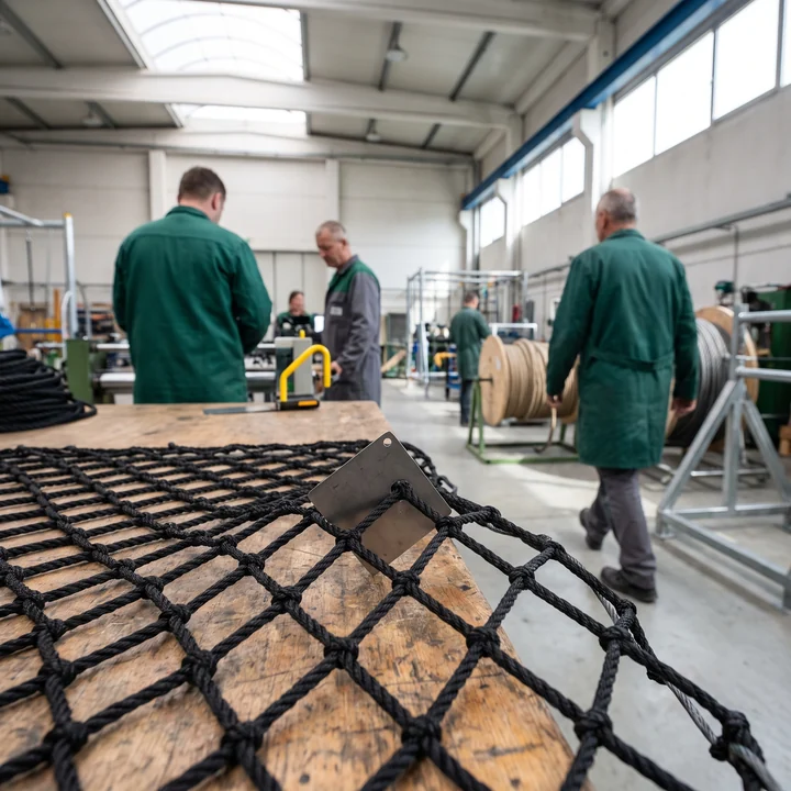 Mesh opening of knotless netting checked with a gauge