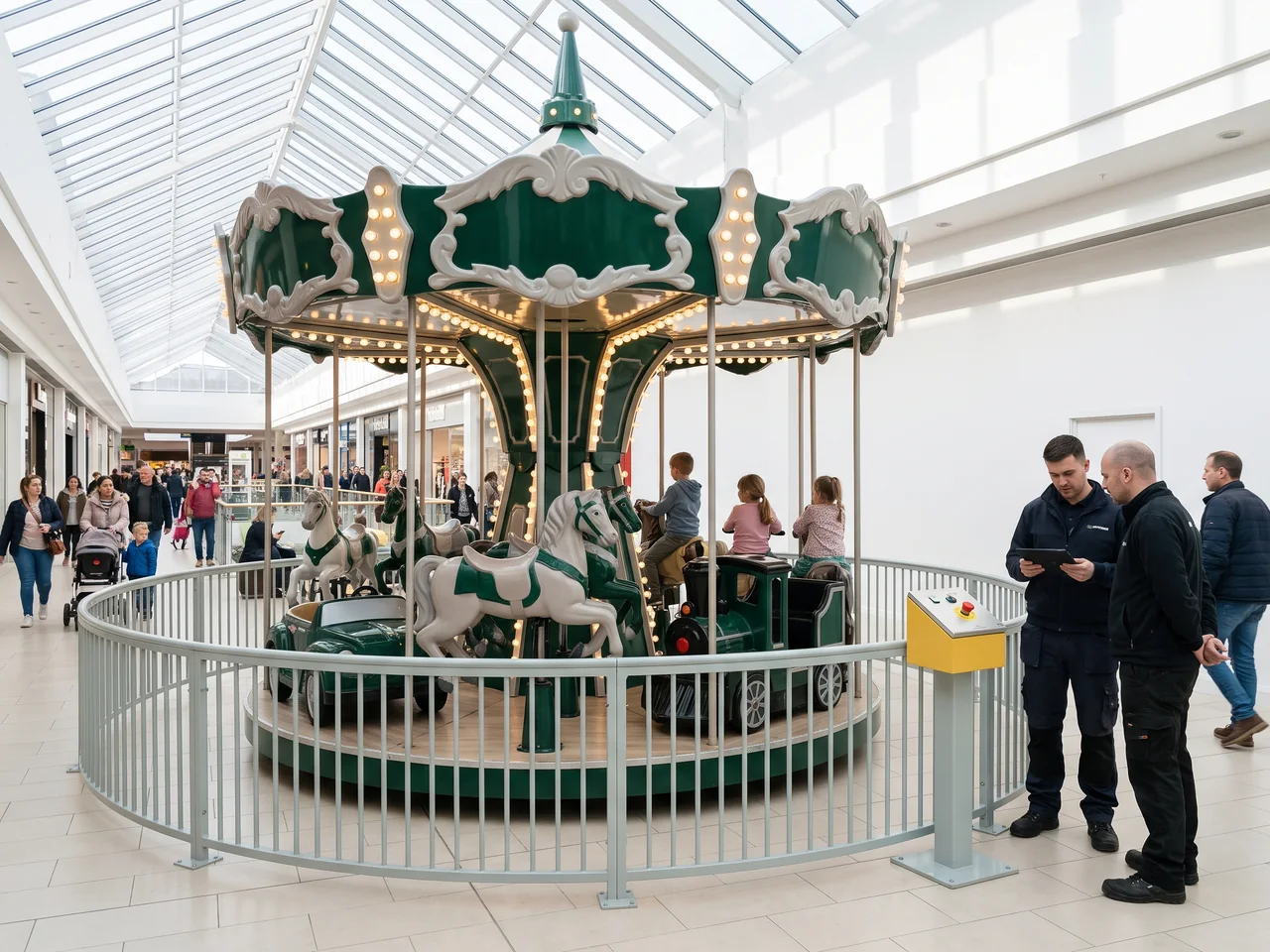 Small carousel in a shopping mall play corner