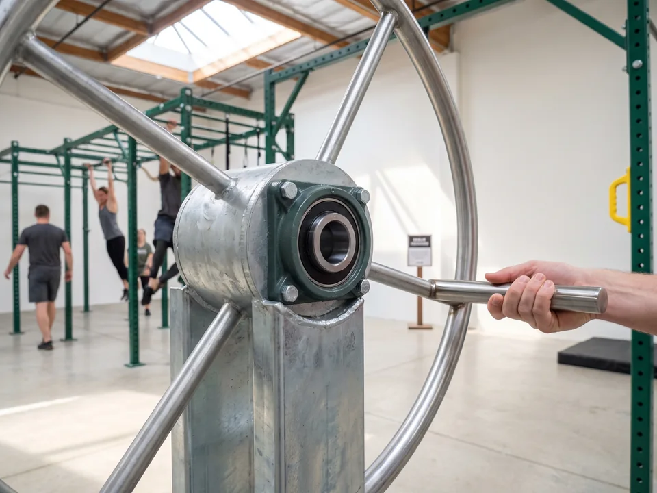 A wheel mount with its sealed bearing, close-up