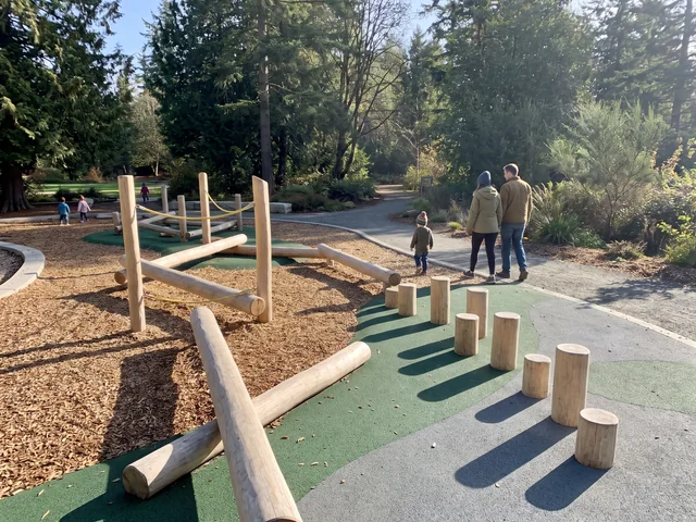 Nature play on a commercial playground