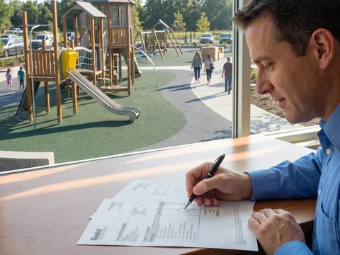 A project manager circling a line on a printed quotation