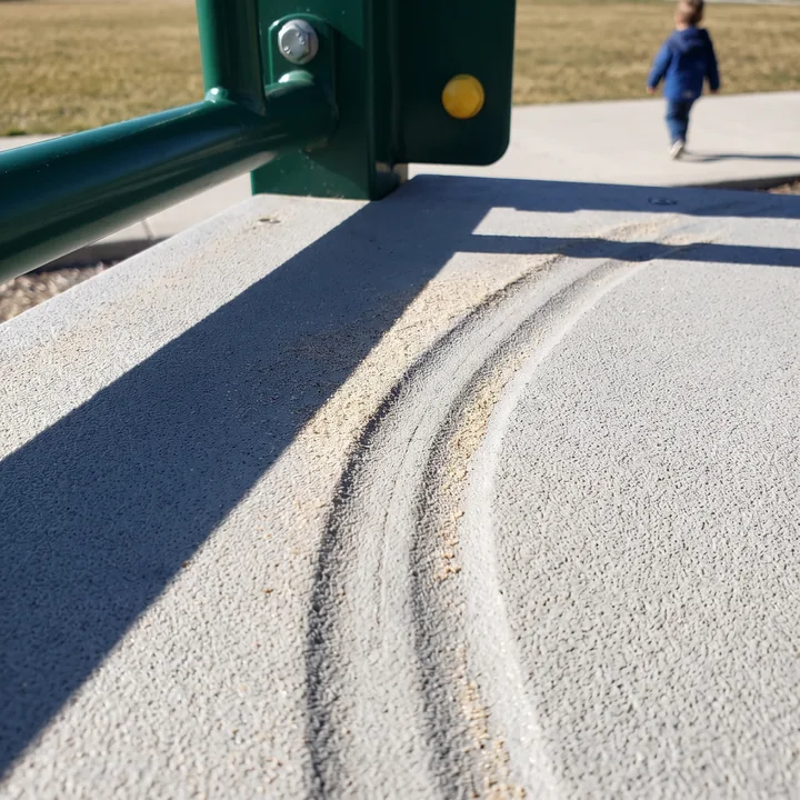 Close-up of a solid unperforated anti-slip spinner deck surface