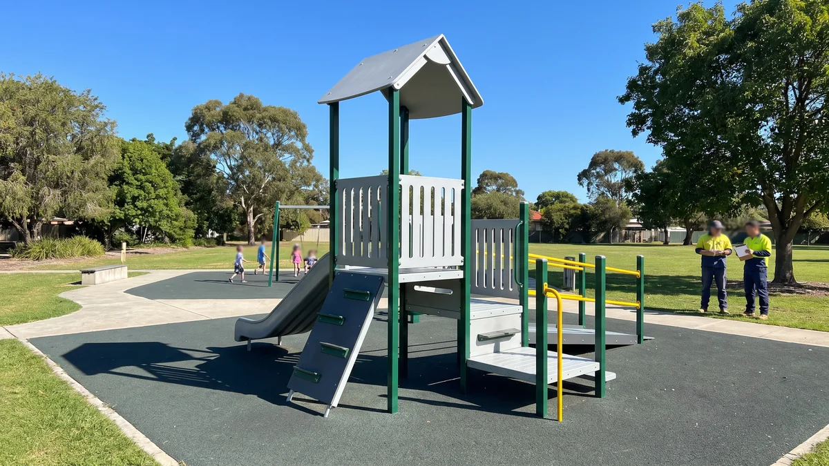 Play tower with its own HDPE roof