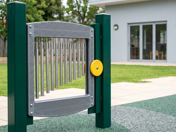 Sensory and music panel with metal chimes