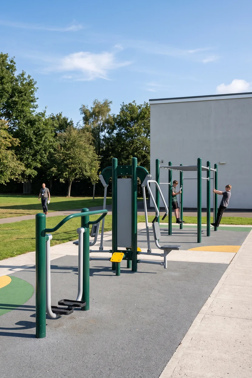 Outdoor fitness stations for students 13 and over
