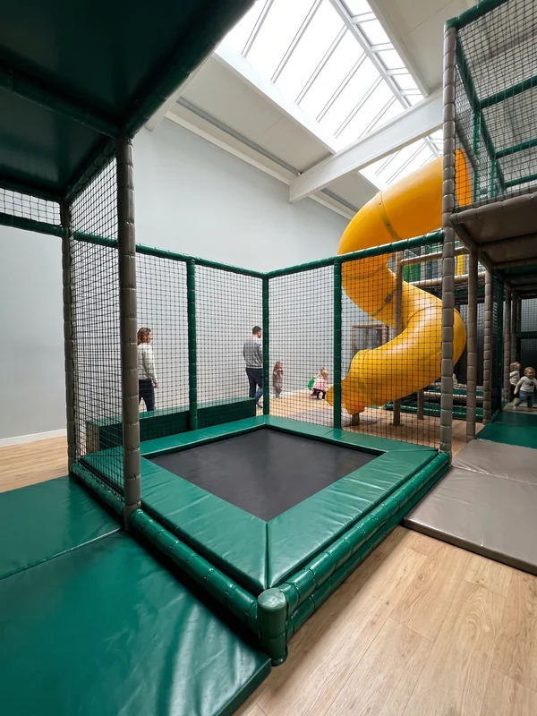 Mini trampoline built into a structure level