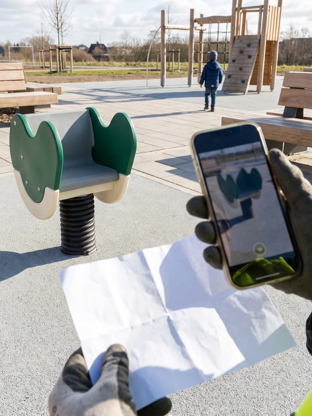 A phone taking a site photo to send with the part number