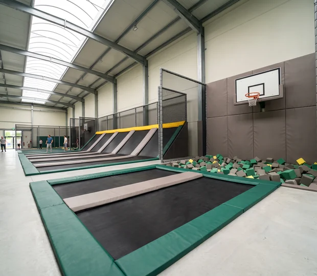 Slam dunk lanes running to a basketball hoop