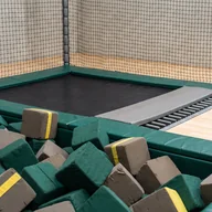 Foam pit blocks in grey and evergreen covers